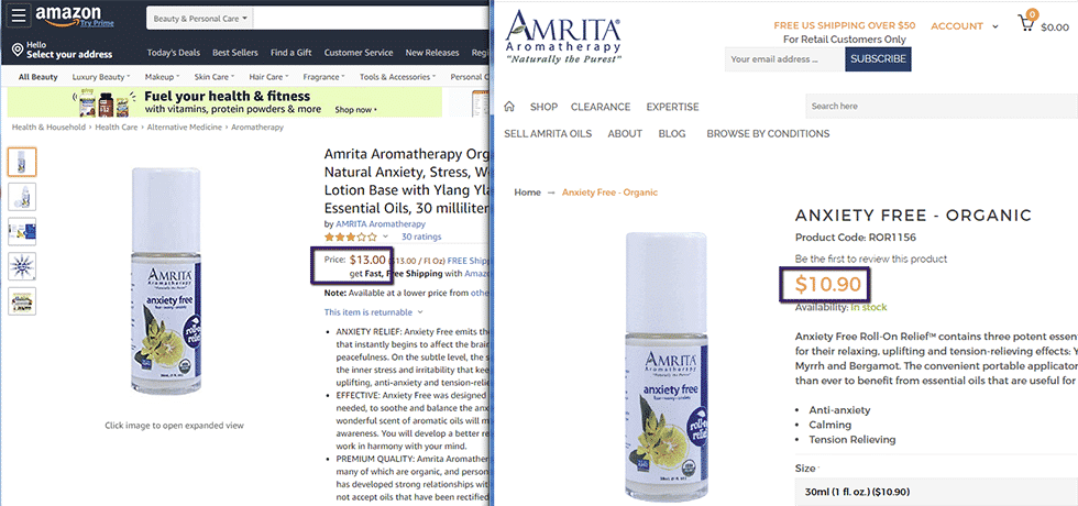 amrita anxiety free blend price comparison