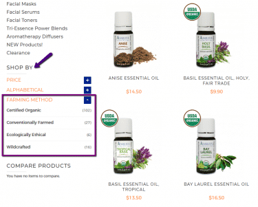 shop by essential oil farming method