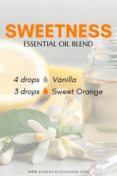 essential oil blend with vanilla and sweet orange