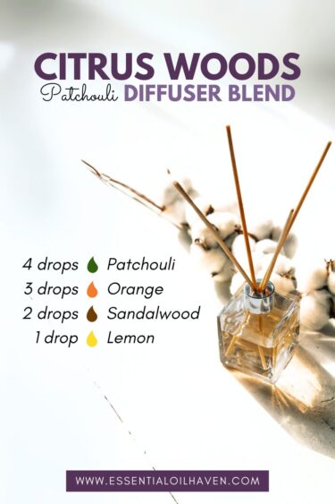 citrus woods diffuser blend recipe with patchouli eo