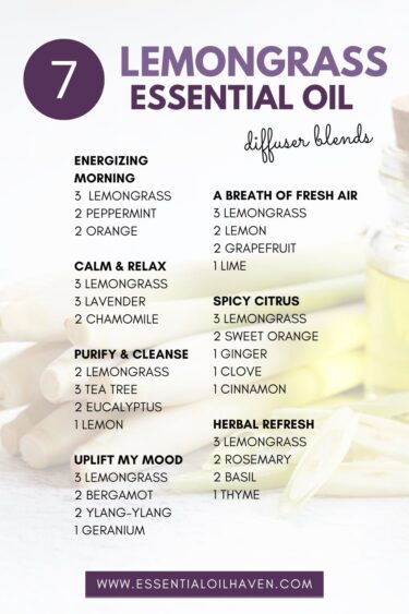 7 lemongrass diffuser blend recipes