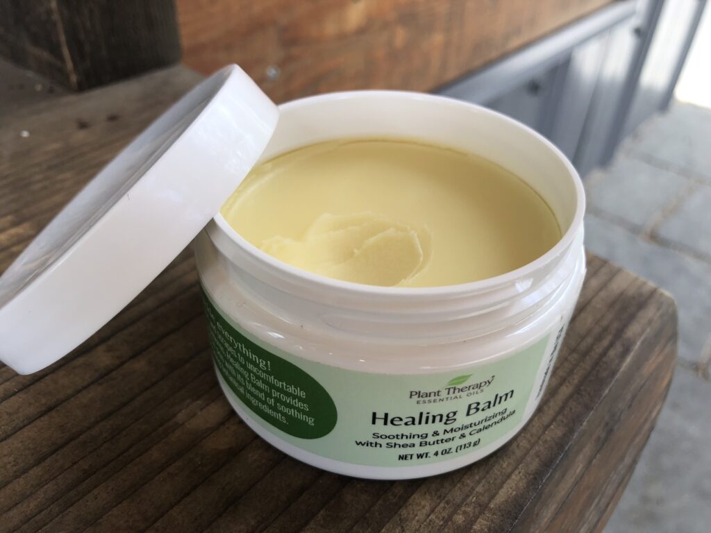 Healing Balm from Plant Therapy<br /> <a class="button" href="https://www.pntrac.com/t/TUJGR0ZGSEJGTE5ISUdCRkxNSUlI?url=https%3A%2F%2Fwww.planttherapy.com%2Fproducts%2Fhealing-balm" target="_blank" rel="nofollow noopener noreferrer">Shop Here</a>