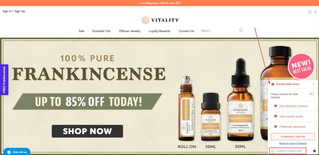 beware of buying from vitality extracts