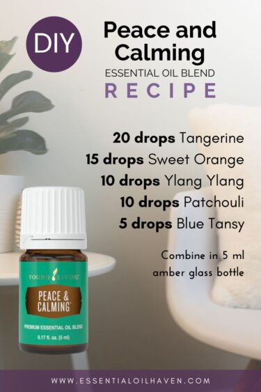 diy peace and calming blend recipe with ingredients